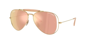 Ray-Ban RB3029M style-color 001/7J Arista Gold / Dark Brown Mirror Rose Gold Lens