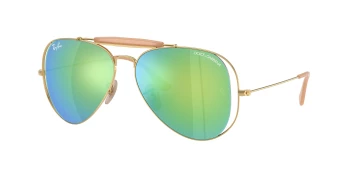Ray-Ban RB3029M style-color 001/8N Arista Gold / Green Mirror Green Lens
