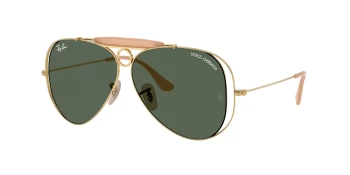 Ray-Ban RB3138M style-color 001/71 Arista Gold / Dark Green Lens