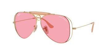Ray-Ban RB3138M style-color 001/84 Arista Gold / Pink Lens