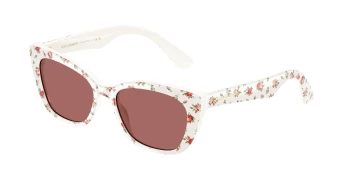 Dolce & Gabbana DX4427 style-color 348769 Print White Roses / Dark Violet Lens