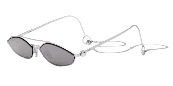 Fendi BAGUETTE FE40114U-Y style-color 16C Metal Shiny Palladium / Smoke with White Mirror Lens