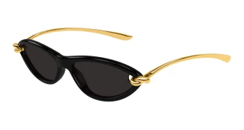 Bottega Veneta BV1390S style-color Black/GOLD 001 / GREY Lens