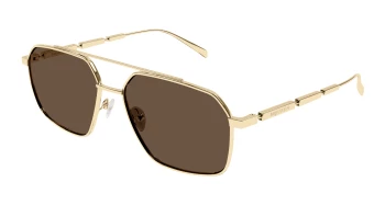 Alexander Mcqueen AM0477S style-color Gold 002 / BROWN Lens
