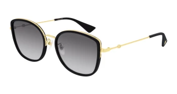 Gucci GG0606SK style-color Black/GOLD 001 / GREY Lens