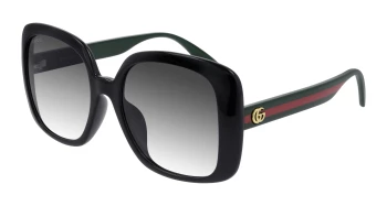 Gucci GG0714SA ASIAN FIT style-color Black/GREEN 001 / GREY Lens