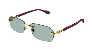 Gucci GG1221S style-color Gold/BURGUNDY 003 / GREEN Lens