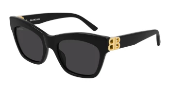 Balenciaga BB0132S style-color Black/GOLD 001 / GREY Lens