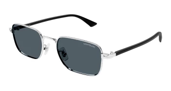 Montblanc MB0339S style-color Silver/BLACK 003 / BLUE Lens