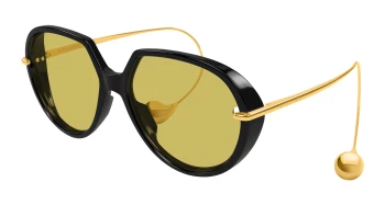 Bottega Veneta BV1436S style-color Black/GOLD 001 / YELLOW Lens