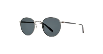 Garett Leight WILSON M SUN style-color SV-BK/SFPBS Silver - Black / Semi - Flat Pure Blue Smoke