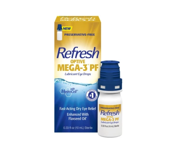 REFRESH OPTIVE MEGA-3&reg; PF Lubricant Eye Drops Preservative-Free Artificial Tears, (10mL)