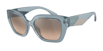 Armani Exchange AX4125SU style-color 82408Z Shiny Transparent Azure / Brown Mirror Silver Gradient Lens