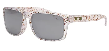 Oakley OO9244 HOLBROOK (A) Asian Fit style-color 924481 Matte Clear Terrazo / Prizm Black Polarized Lens