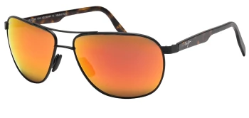 Maui jim CASTLES style-color RM728-02A Matte Black Varnish With Dark Havana / HAWAII LAVA Lens