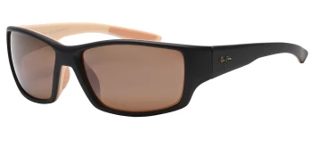 Maui Jim Local Kine style-color H810-25MC Matte Dark Transparent Brown With Tan And Cream / HCL Bronze Lens