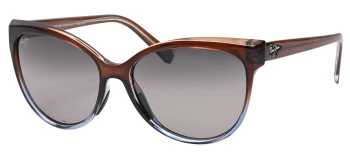 Maui Jim 'OLU'OLU style-color GS537-01F Translucent Dark Chocolate With Blue / Neutral Grey Lens