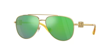 Versace VK2002 style-color 10023R Gold / Light Green Mirror Green Lens