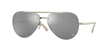Versace VE2231 style-color 12526G Pale Gold / Light Grey Mirror Silver Lens