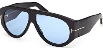 Tom Ford BRONSON FT1044 style-color 01V Shiny Black / blue Lens