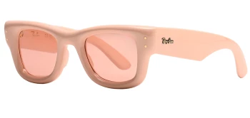 Ray-Ban RB4940 WAYFARER PUFFER 0RB4940 style-color 687584 Solid Nude / Dark Pink Lens