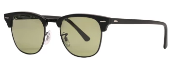Ray-Ban RB3016 CLUBMASTER style-color 601S4E Matte Black On Black / Green Lens