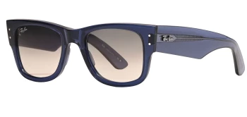 Ray-Ban RB0840S MEGA WAYFARER style-color 684532 Transparent Dark Blue / Clear Gradient Grey Lens