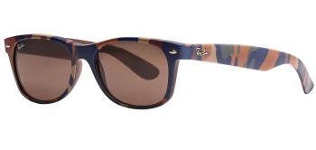 Ray-Ban RB2132 NEW WAYFARER style-color 682533 Brown & Blue Camuflage / Dark Brown Lens