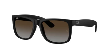 Ray-Ban RB4165 JUSTIN style-color 622/T5 Rubber Black / Polarized Light Grey Gradient Brow Lens