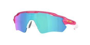 Oakley RADAR EV PATH OO9208 style-color 9208G4 Neon Pink Splatter / Prizm Sapphire Lens