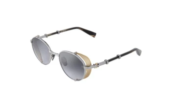 Balmain BRIGADE - I style-color PLD - BRN Black Palladium - Gold - Dark Brown Swirl / Dark Grey to Clear - AR Lens