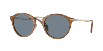 Persol PO3166S style-color 960/56 Striped Brown / Light Blue Lens
