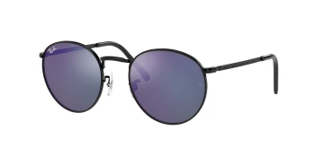 Ray-Ban RB3637 NEW ROUND style-color 002/G1 Black / Green Mirror Blue Lens