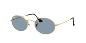Ray-Ban RB3547 OVAL style-color 001/56 Arista Gold / Blue Lens