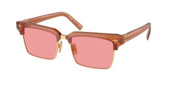 Miu Miu MU 10ZS style-color 15T1D0 Caramel Trasparent / Pink Lens